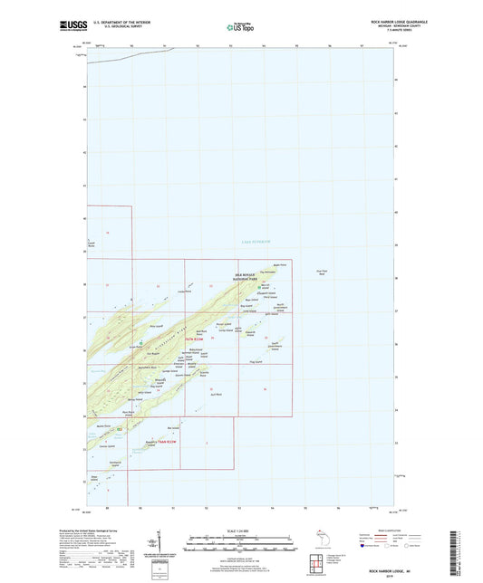 Rock Harbor Lodge Michigan US Topo Map Image