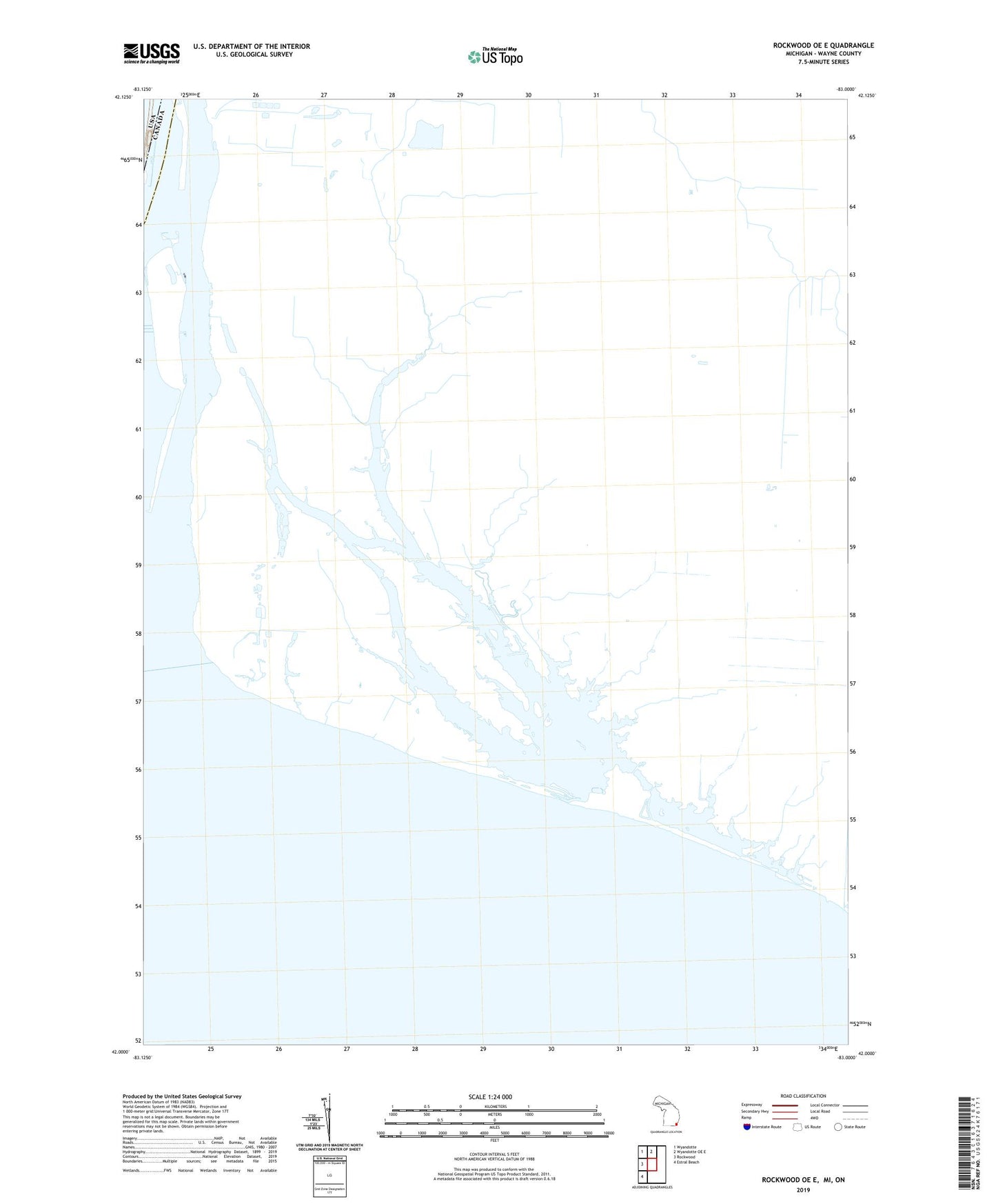 Rockwood OE E Michigan US Topo Map Image