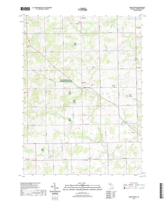 Rome Center Michigan US Topo Map Image