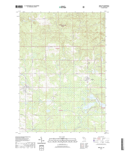 Rose City Michigan US Topo Map Image