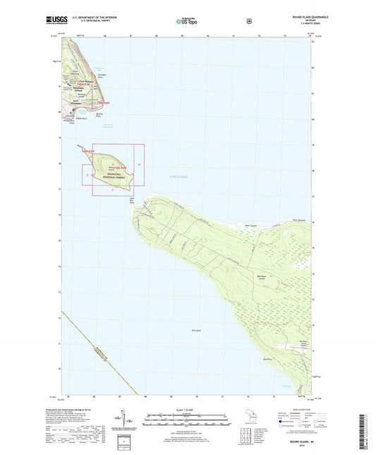Round Island Michigan US Topo Map Image