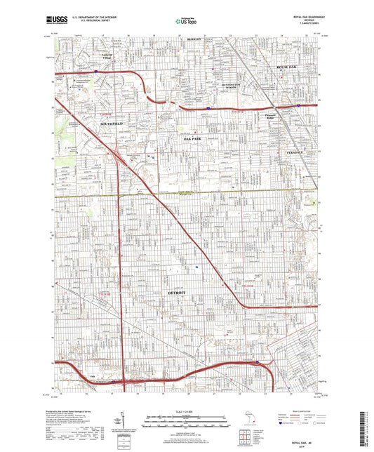 Royal Oak Michigan US Topo Map Image