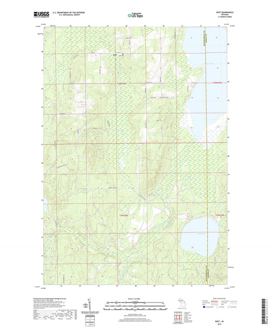 Rust Michigan US Topo Map Image