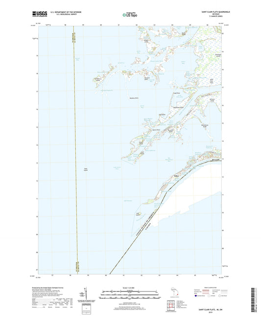 Saint Clair Flats Michigan US Topo Map Image