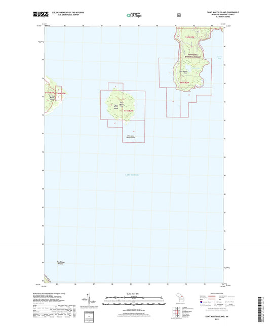 Saint Martin Island Michigan US Topo Map Image