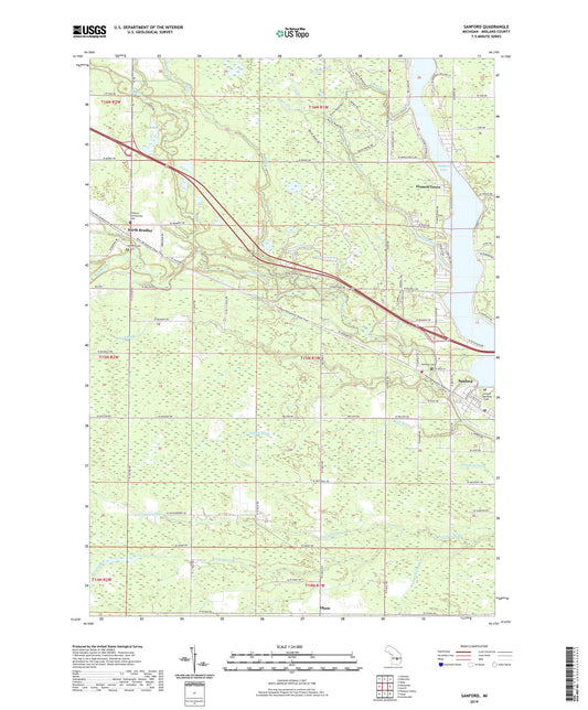 Sanford Michigan US Topo Map Image
