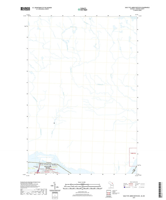 Sault Ste. Marie South OE N Michigan US Topo Map Image