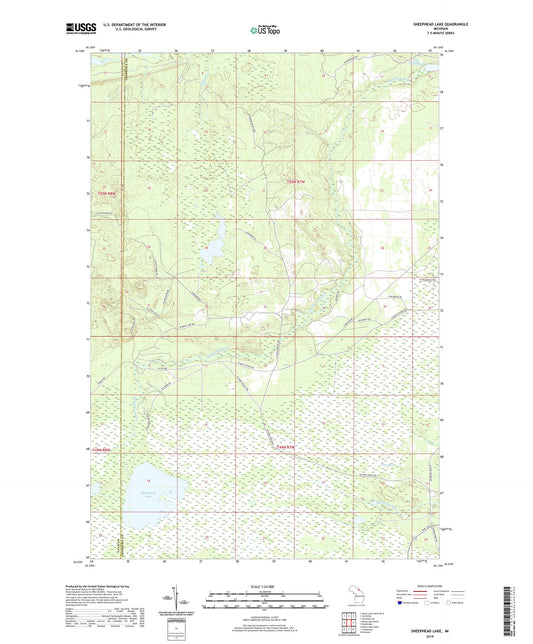 Sheephead Lake Michigan US Topo Map Image