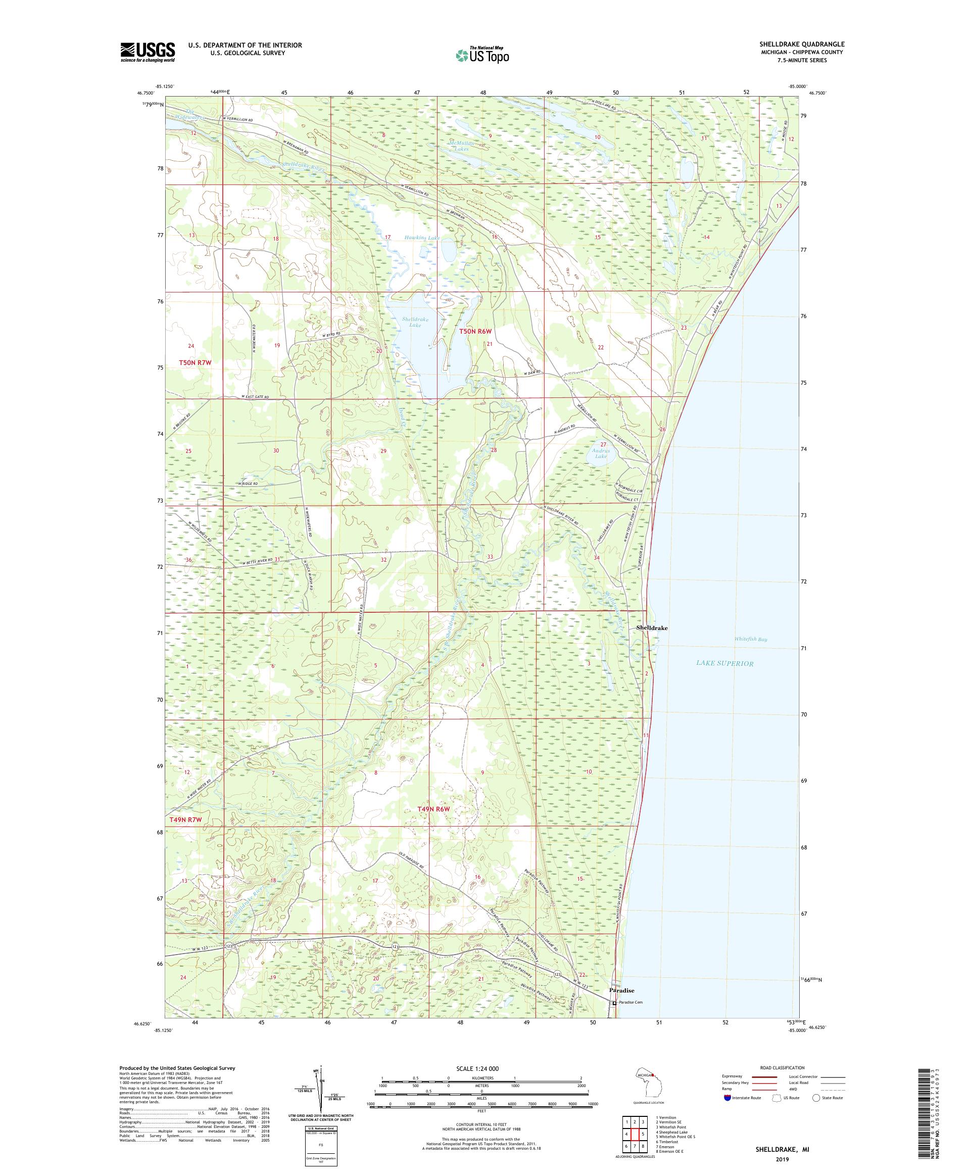 Shelldrake Michigan US Topo Map – MyTopo Map Store