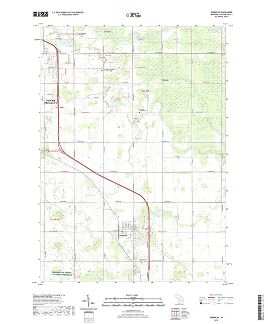 Shepherd Michigan US Topo Map Image