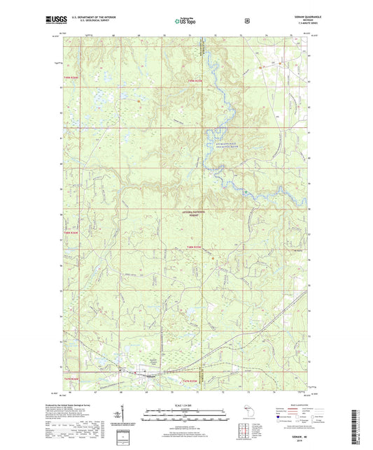 Sidnaw Michigan US Topo Map Image