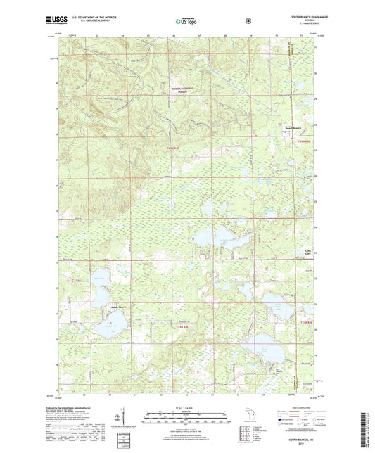 South Branch Michigan US Topo Map Image