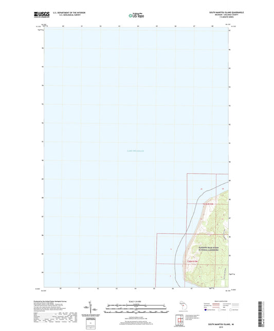 South Manitou Island Michigan US Topo Map Image