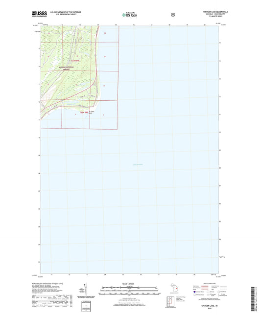 Spencer Lake Michigan US Topo Map Image