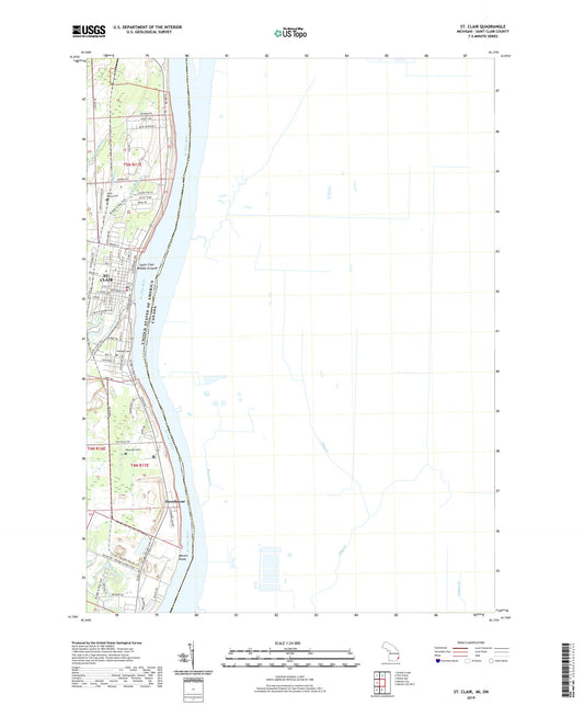 St. Clair Michigan US Topo Map Image