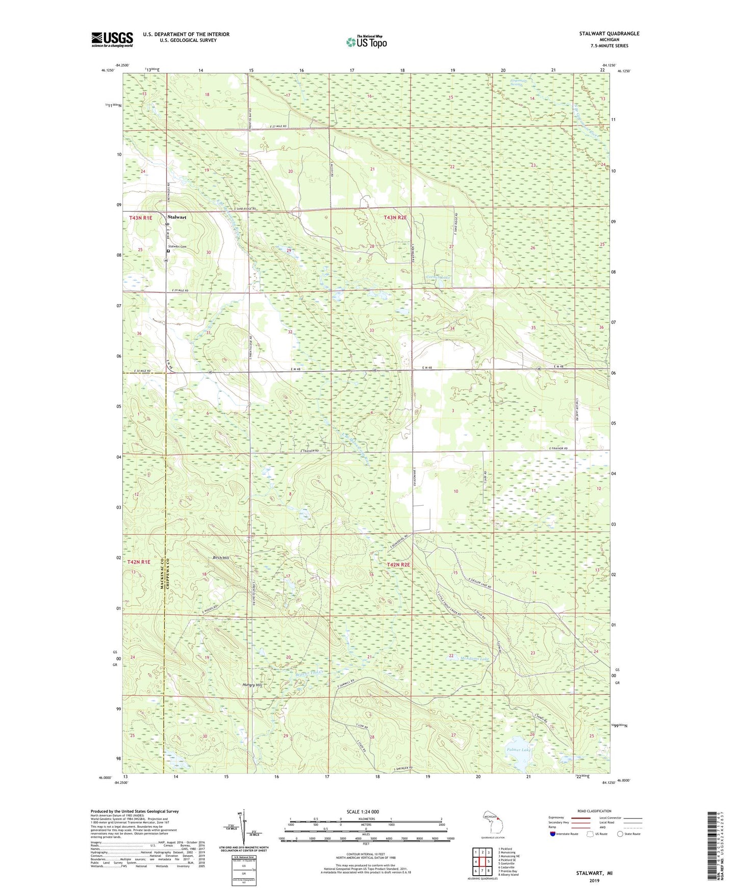 Stalwart Michigan US Topo Map Image