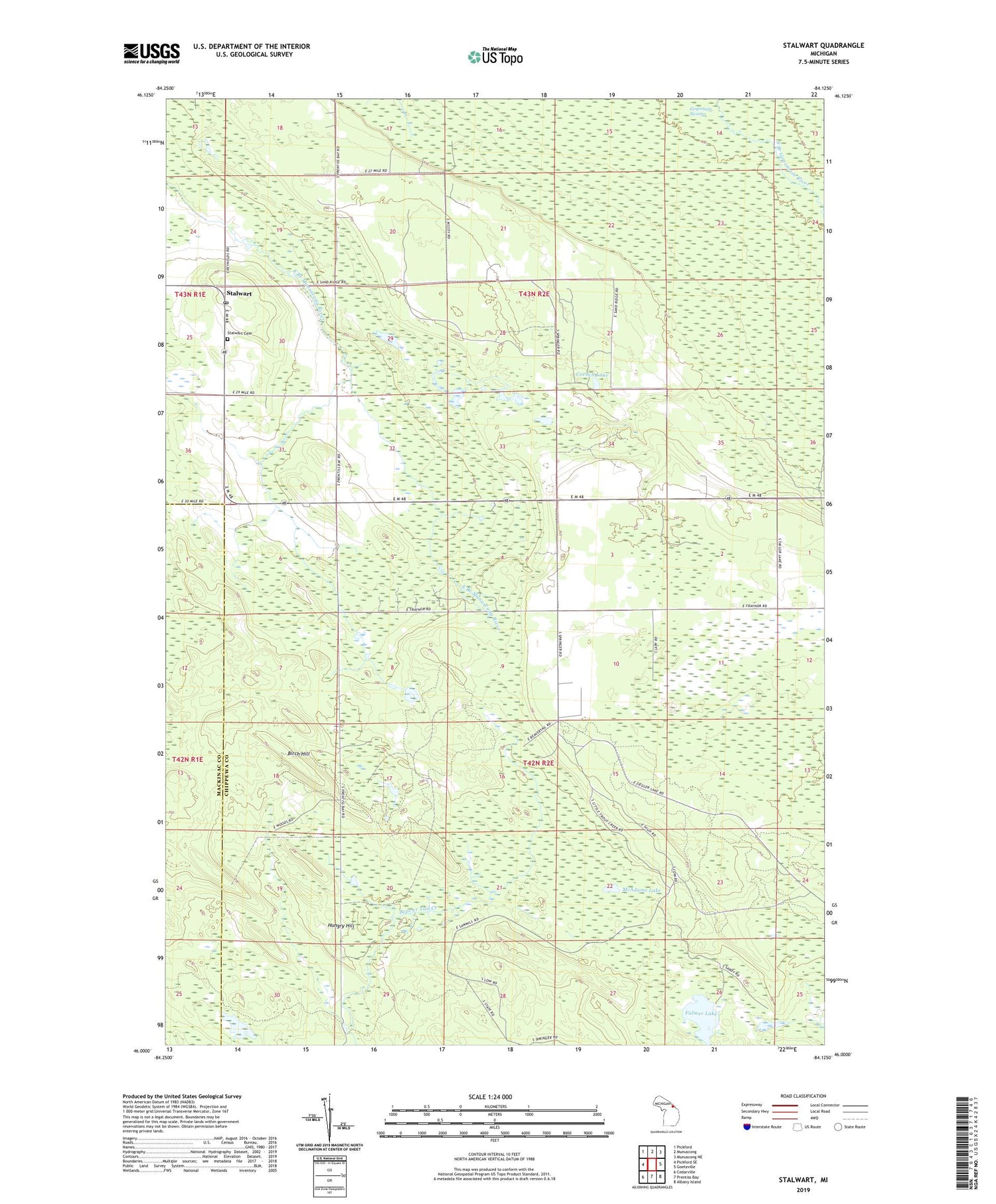 Stalwart Michigan US Topo Map Image