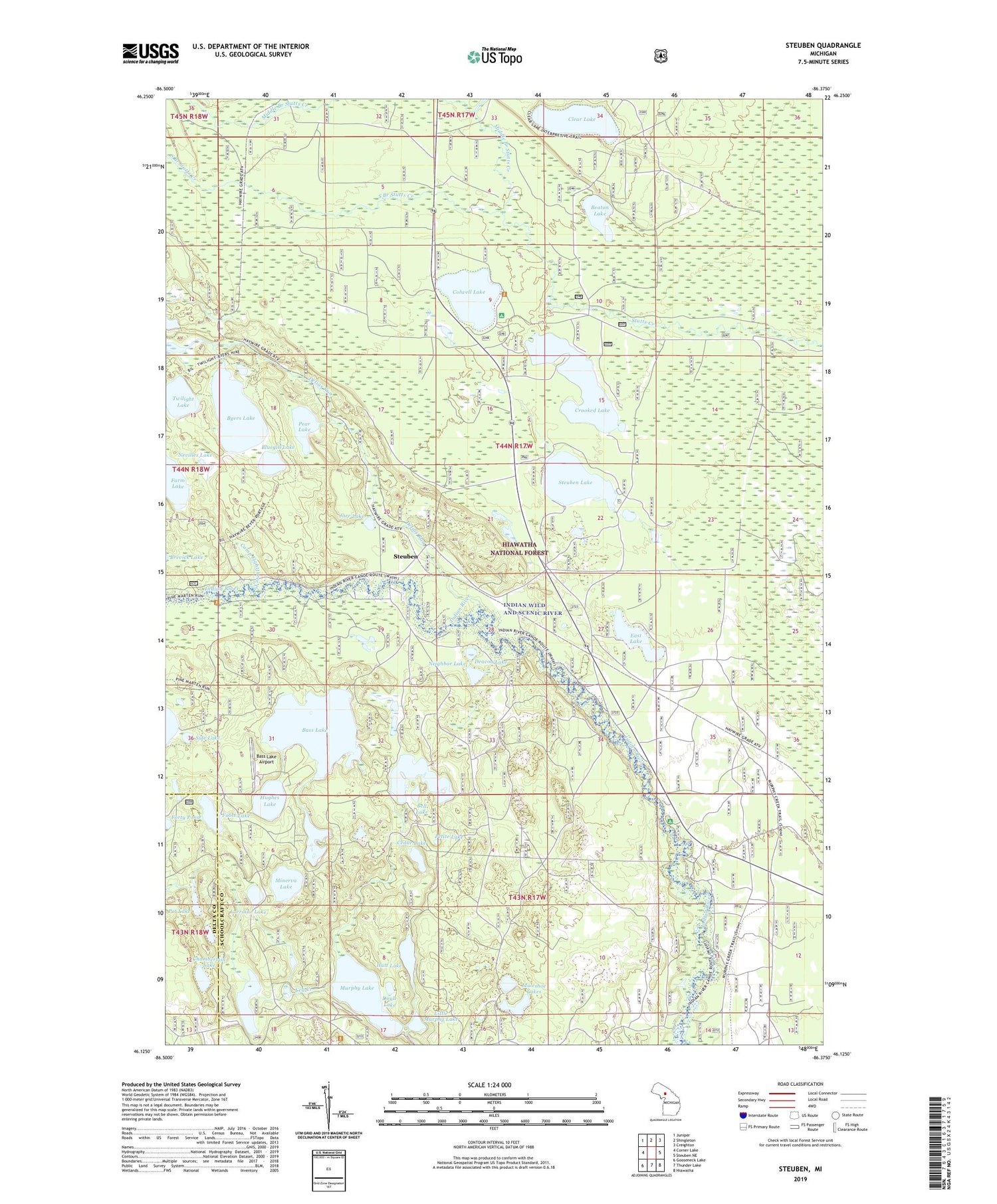 Steuben Michigan US Topo Map Image