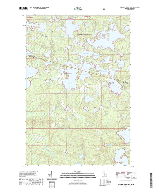 Thousand Island Lake Michigan US Topo Map Image
