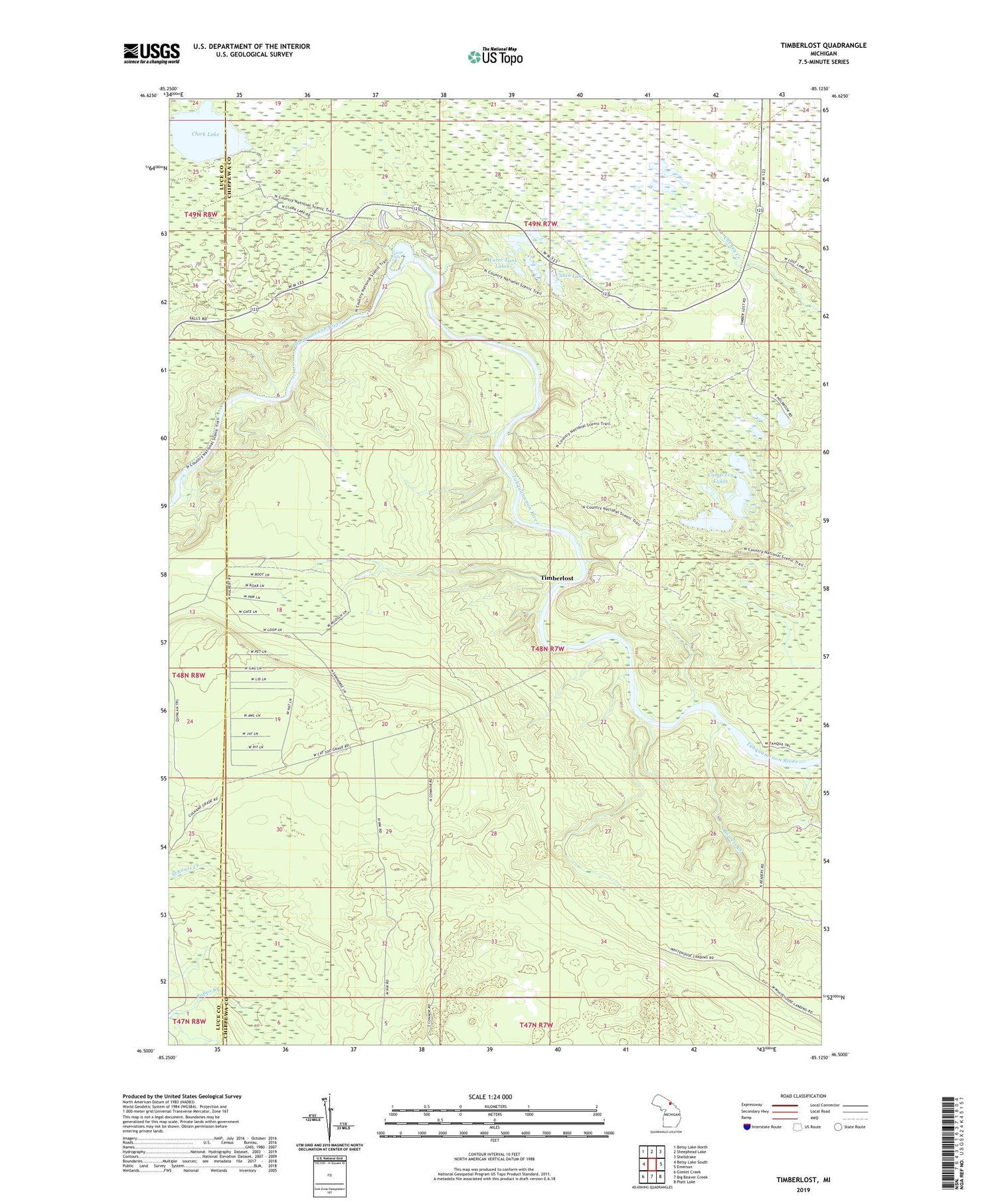 Timberlost Michigan US Topo Map Image