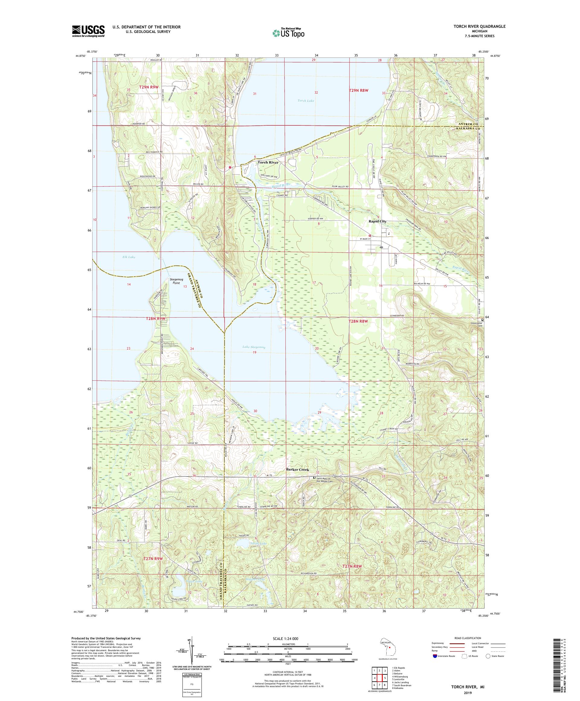 Torch River Michigan US Topo Map – MyTopo Map Store