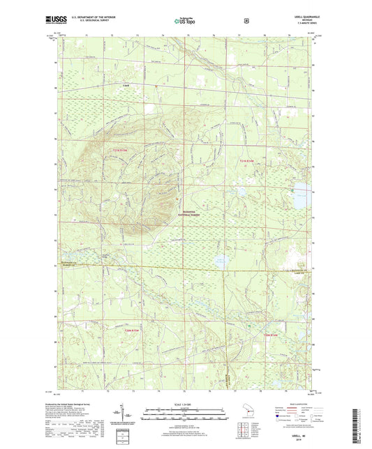 Udell Michigan US Topo Map Image