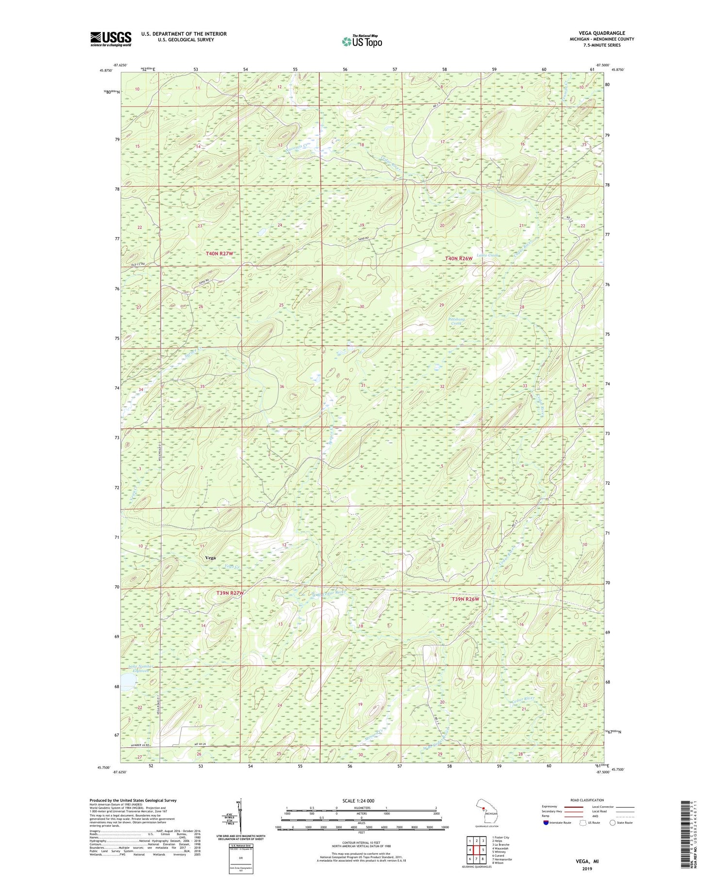 Vega Michigan US Topo Map Image