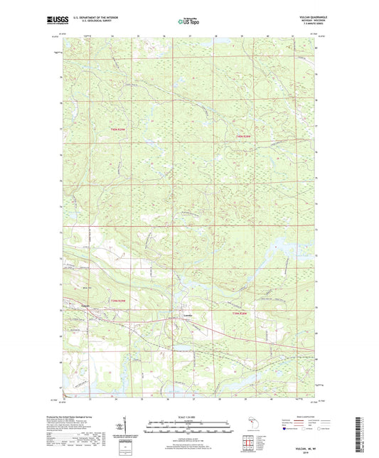 Vulcan Michigan US Topo Map Image