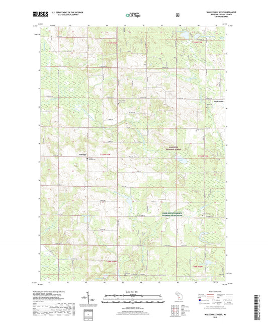 Walkerville West Michigan US Topo Map Image