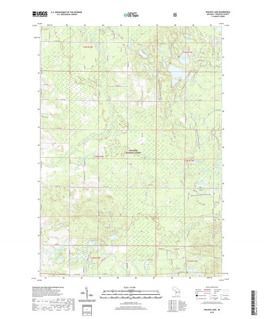 Walkup Lake Michigan US Topo Map Image