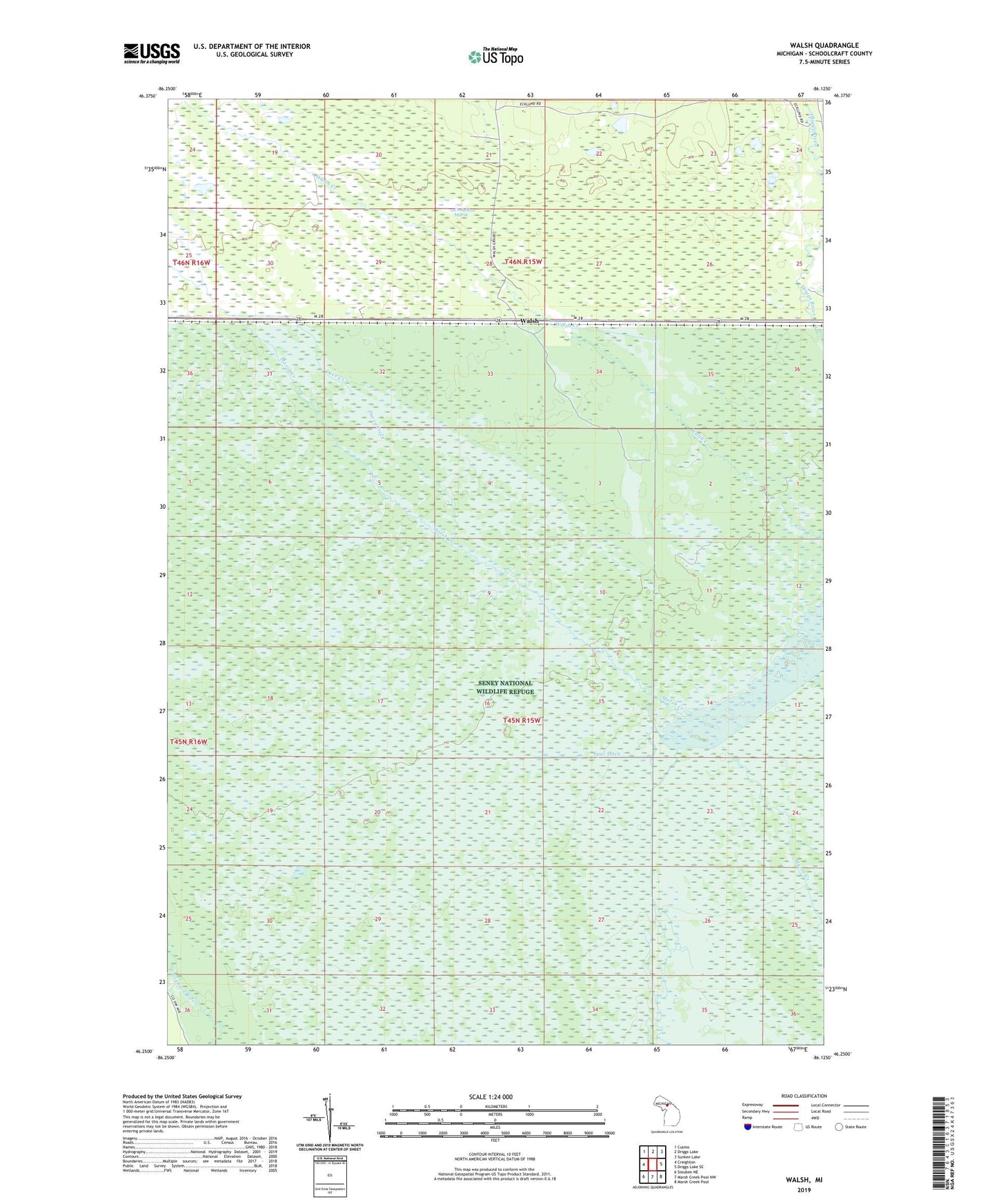 Walsh Michigan US Topo Map Image