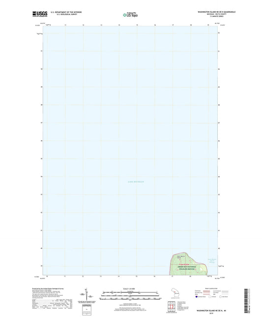Washington Island NE OE N Michigan US Topo Map Image