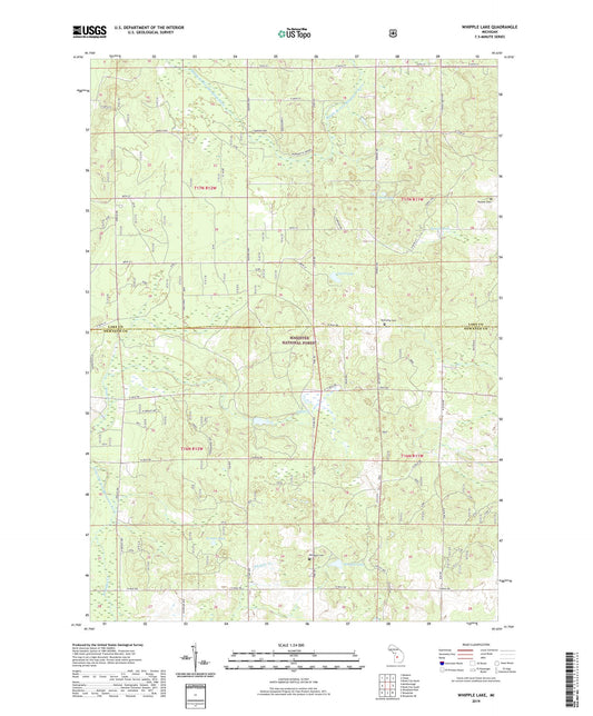 Whipple Lake Michigan US Topo Map Image