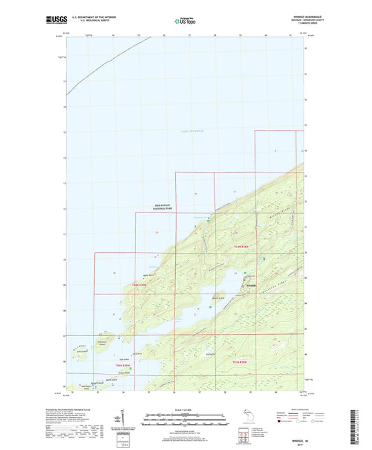 Windigo Michigan US Topo Map Image