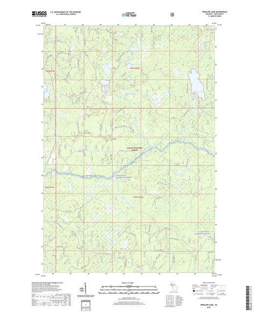 Winslow Lake Michigan US Topo Map Image
