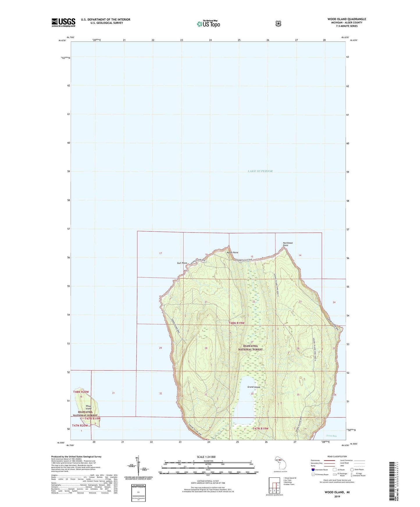 Wood Island Michigan US Topo Map Image