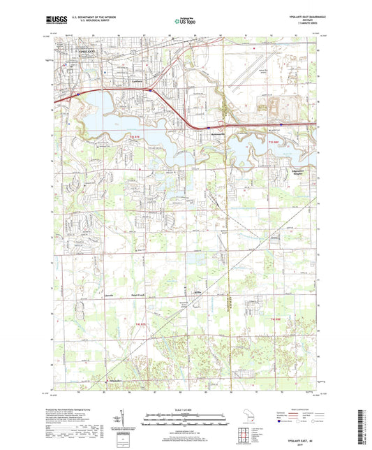 Ypsilanti East Michigan US Topo Map Image