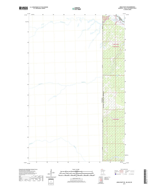 Angle Inlet SW Minnesota US Topo Map Image