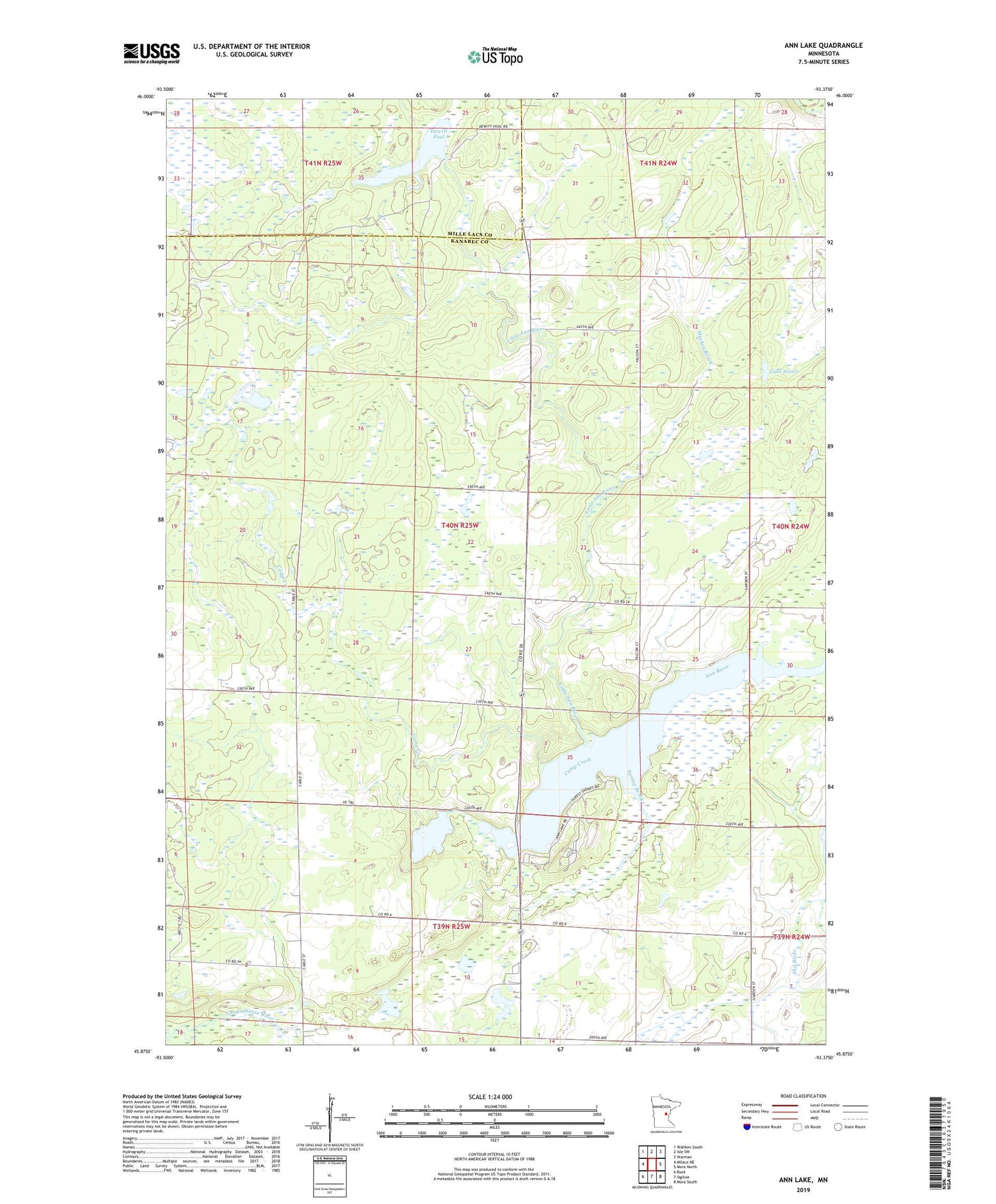 Ann Lake Minnesota US Topo Map Image