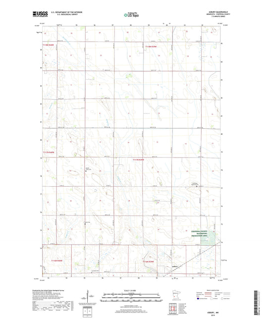 Asbury Minnesota US Topo Map Image