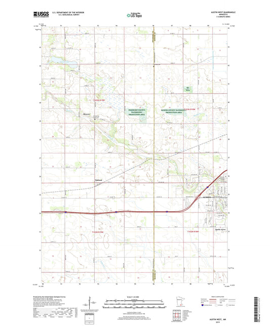 Austin West Minnesota US Topo Map Image