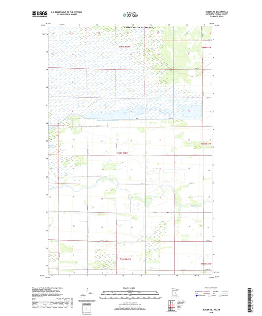 Badger NE Minnesota US Topo Map Image
