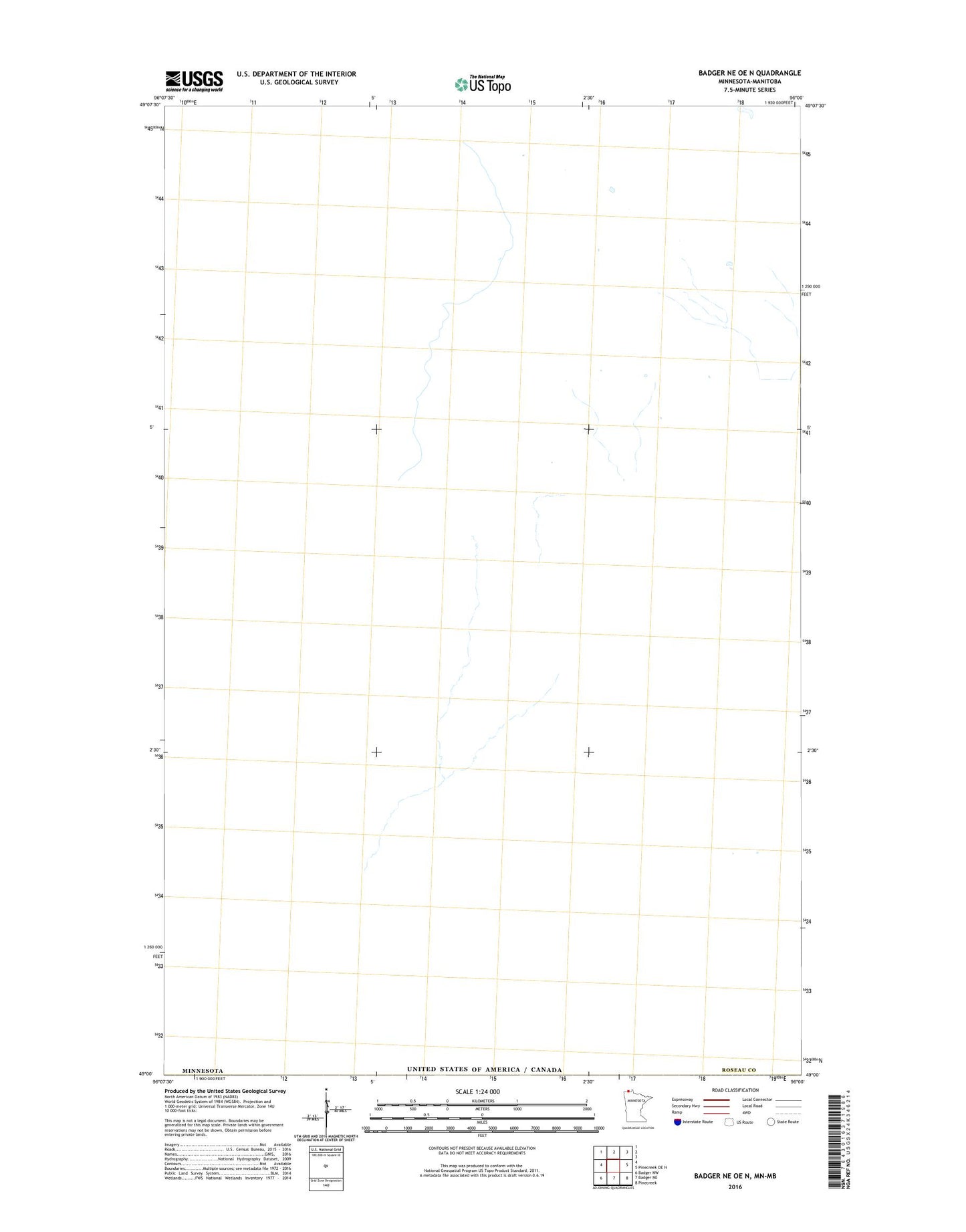Badger NE OE N Minnesota US Topo Map Image