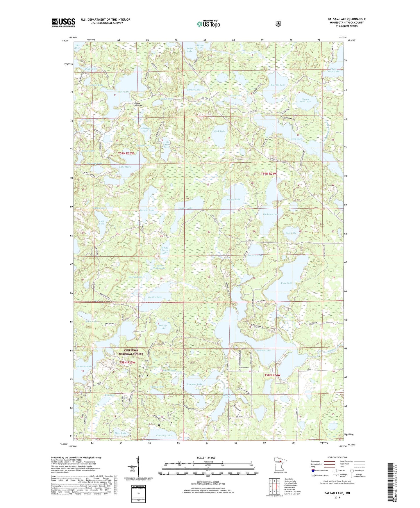 Balsam Lake Minnesota US Topo Map Image