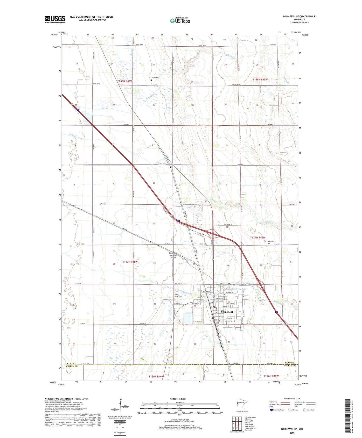 Barnesville Minnesota US Topo Map Image