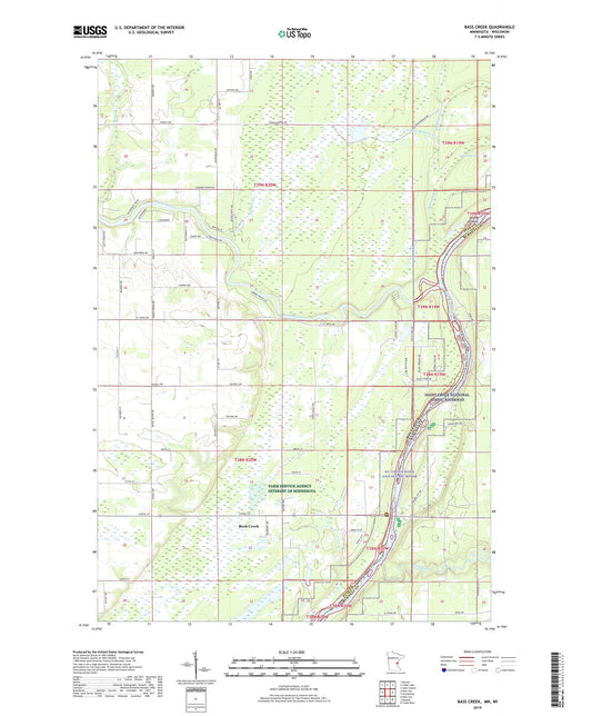 Bass Creek Minnesota US Topo Map Image