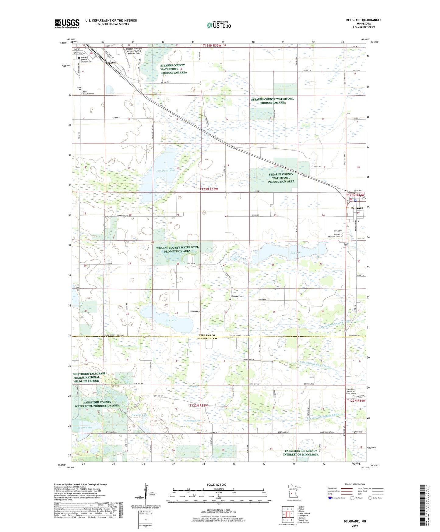 Belgrade Minnesota US Topo Map Image