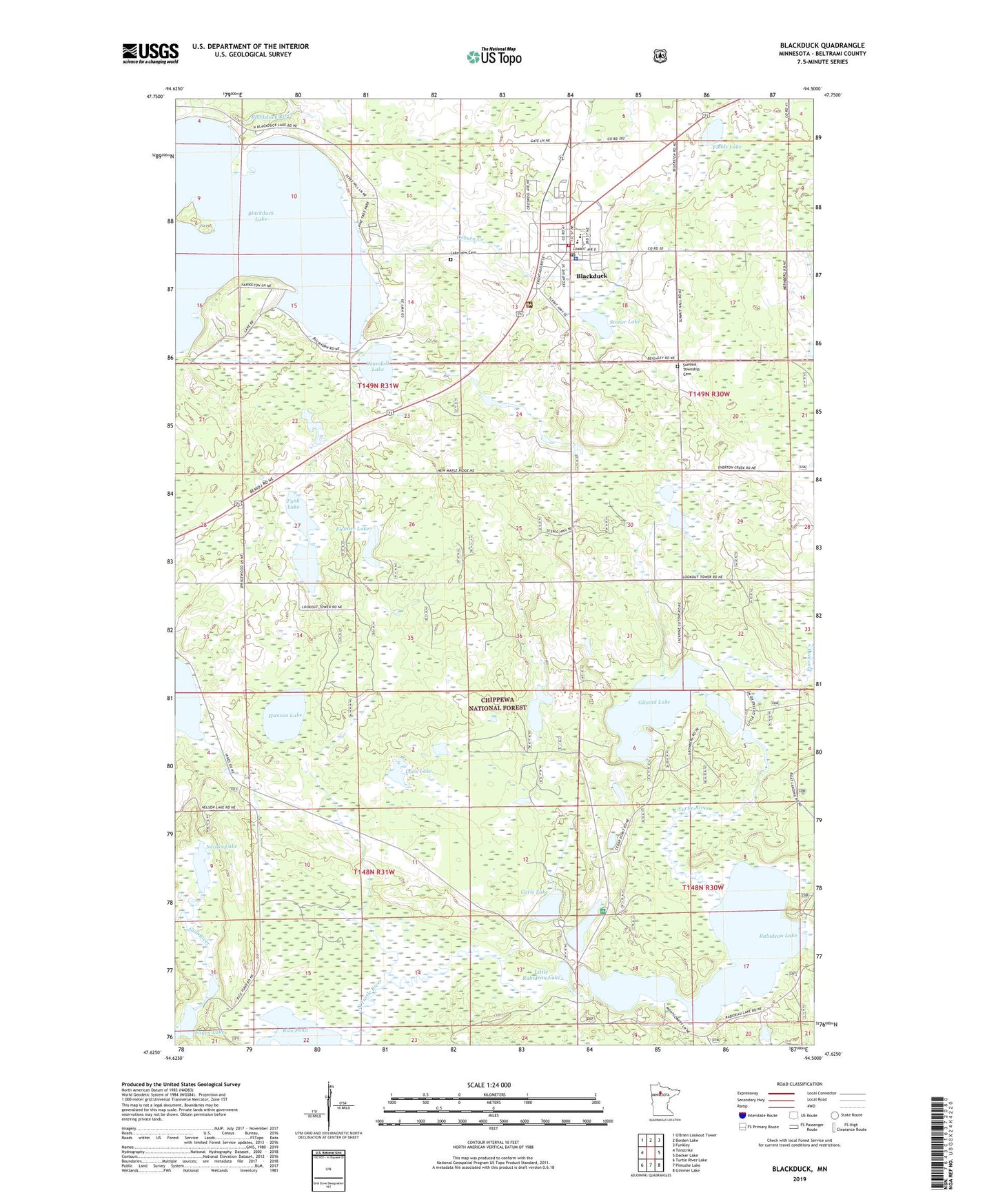 Blackduck Minnesota US Topo Map Image
