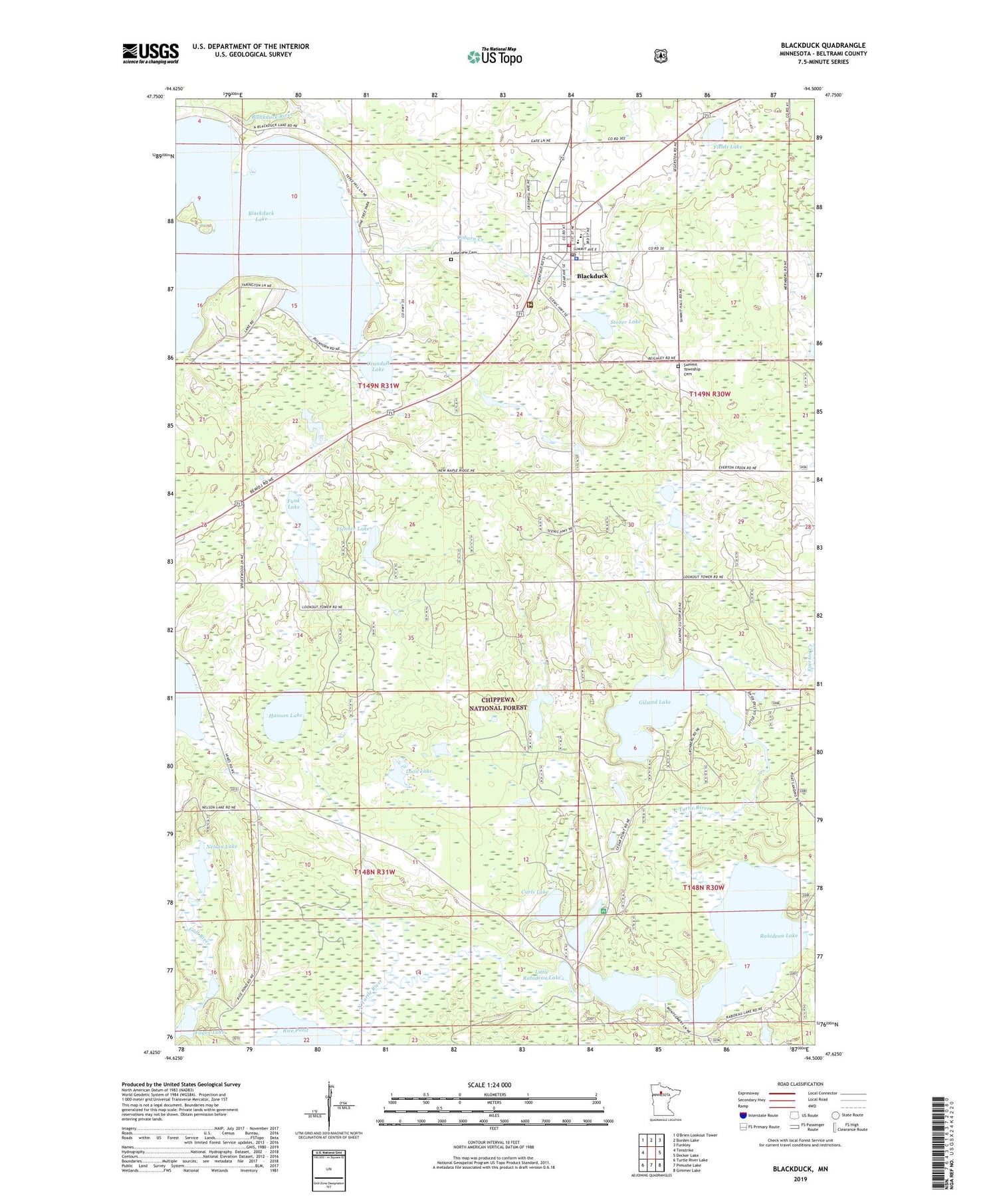 Blackduck Minnesota US Topo Map Image