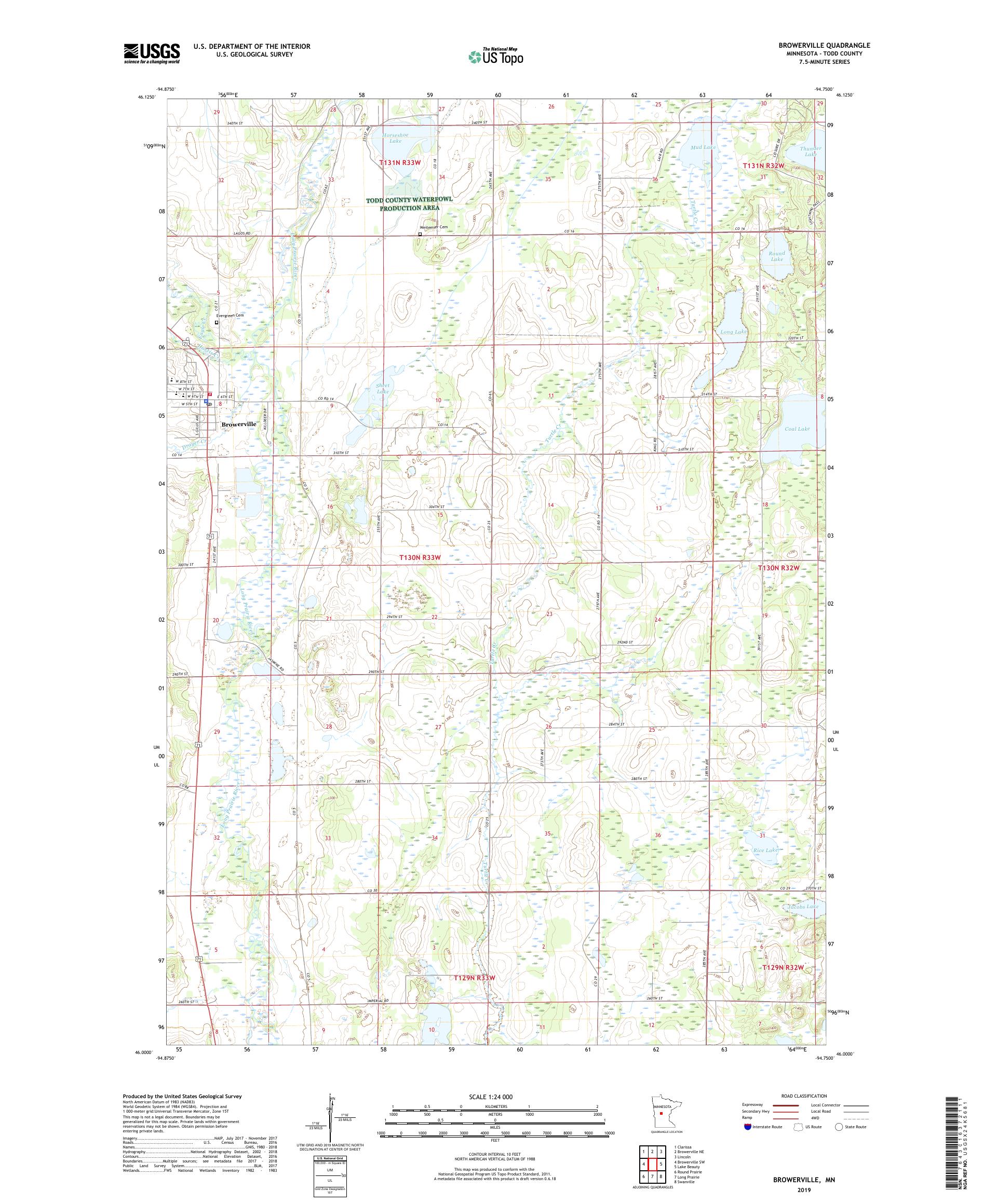 Browerville Minnesota US Topo Map – MyTopo Map Store